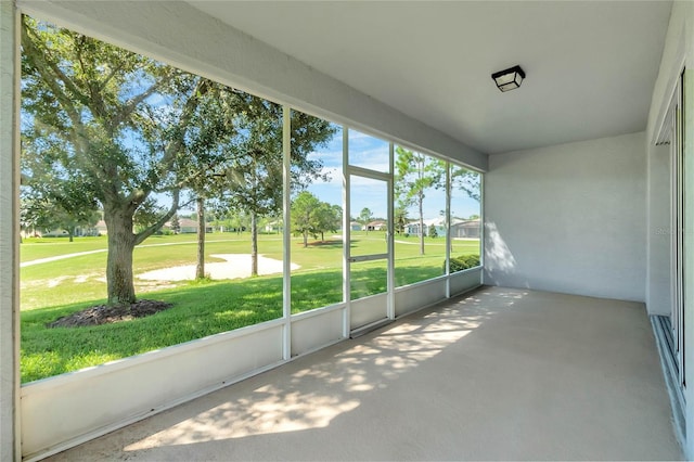 view of unfurnished sunroom