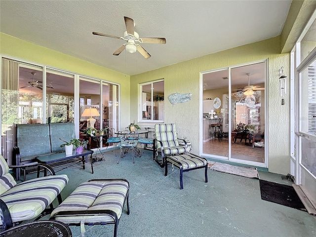 view of patio with ceiling fan