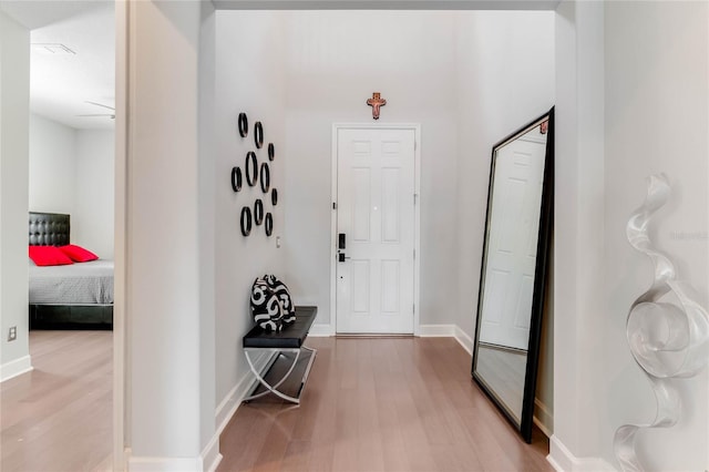 foyer featuring hardwood / wood-style floors