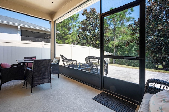 view of sunroom / solarium