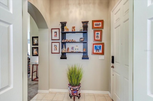 view of tiled foyer entrance