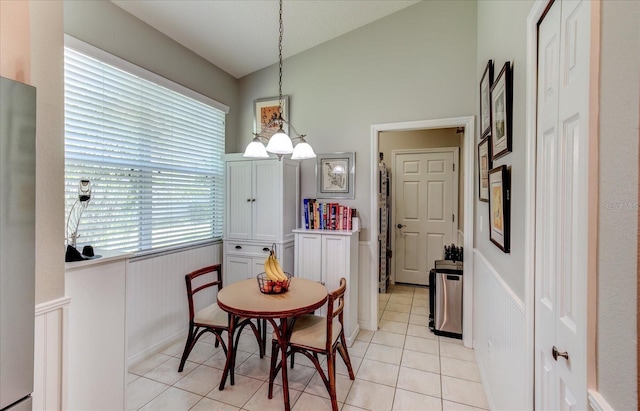 dining room with light tile patterned floors