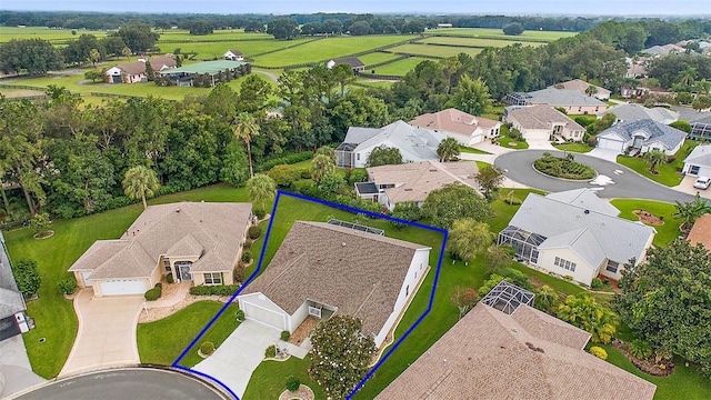 aerial view with a residential view