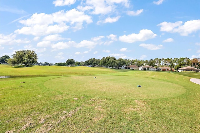 view of property's community featuring a yard