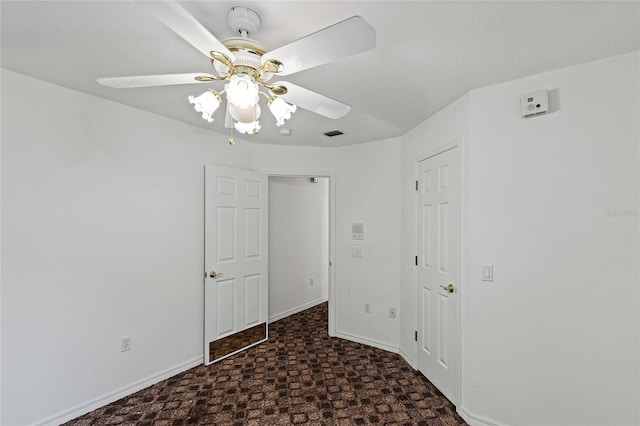 unfurnished bedroom with ceiling fan