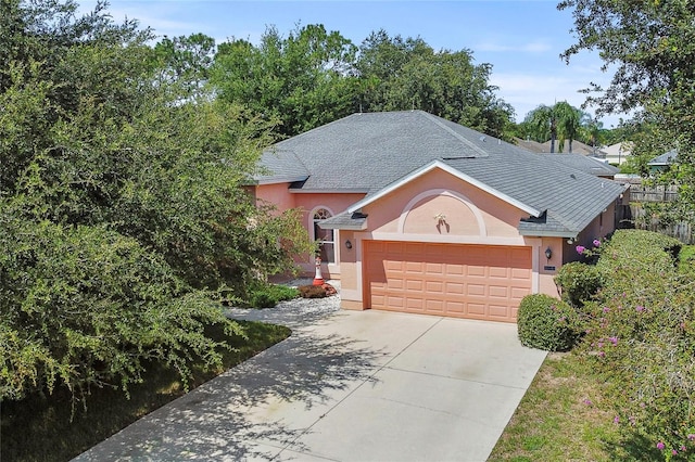 view of front facade with a garage