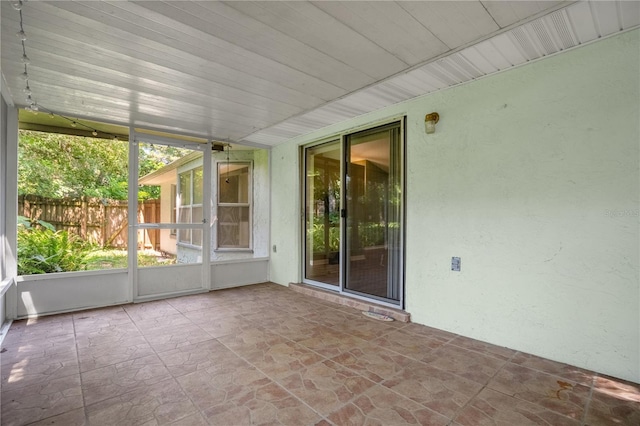 view of unfurnished sunroom