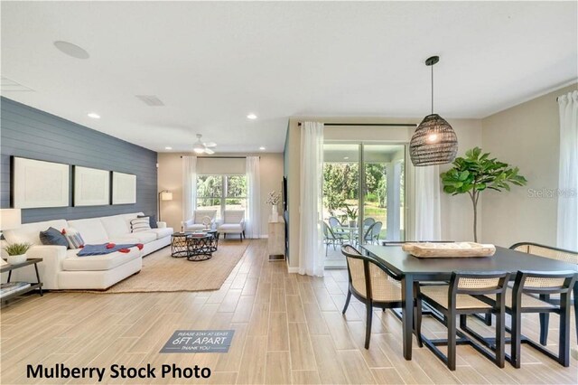 interior space with light hardwood / wood-style flooring