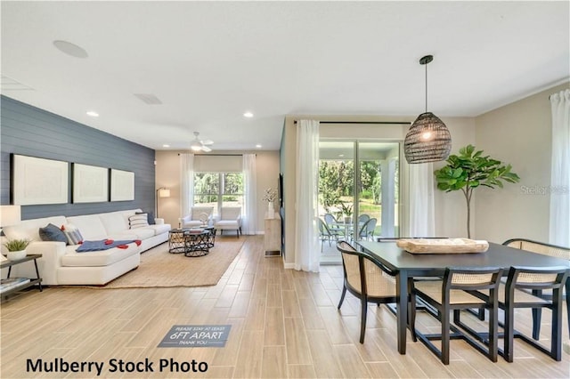 living room featuring light hardwood / wood-style floors