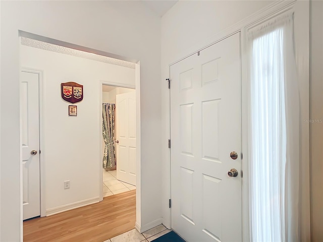 foyer featuring light hardwood / wood-style floors