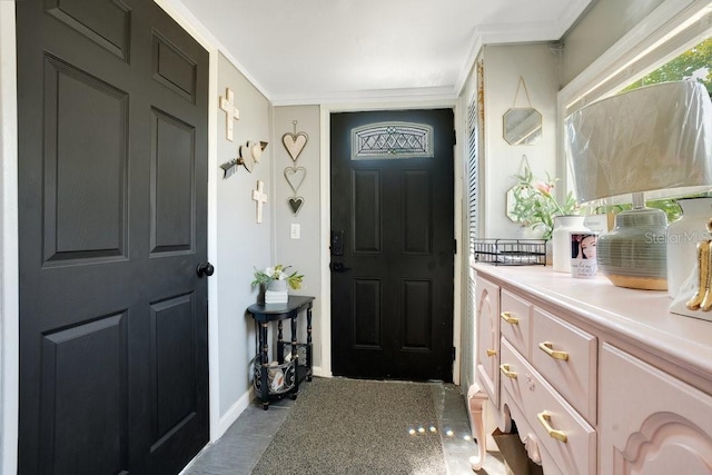 foyer entrance with crown molding