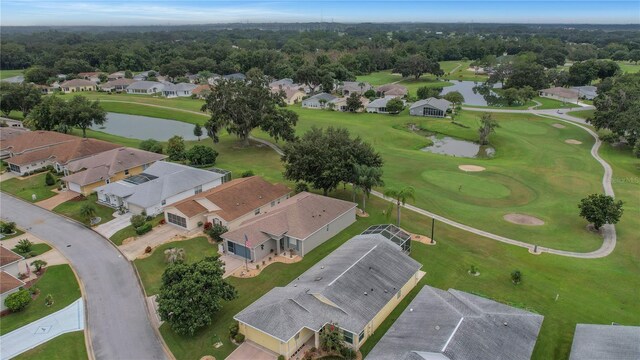 32915 Crooked Oaks Ln, Leesburg, FL 34748 - birds eye view of property featuring a water view, view of golf course, and a residential view