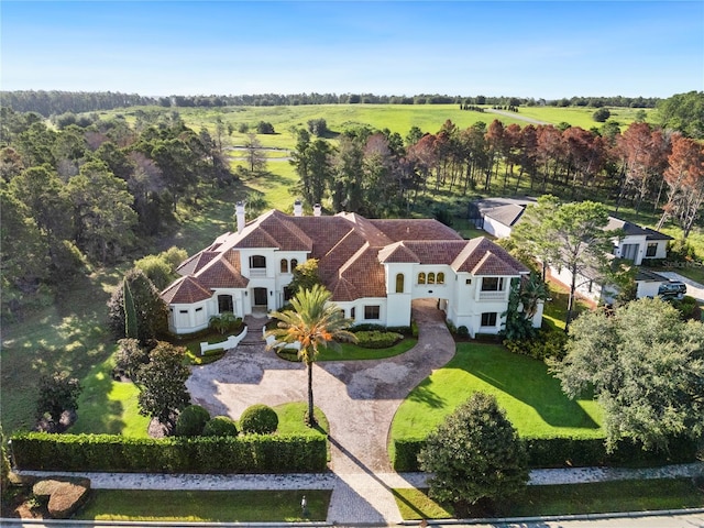 drone / aerial view featuring a rural view