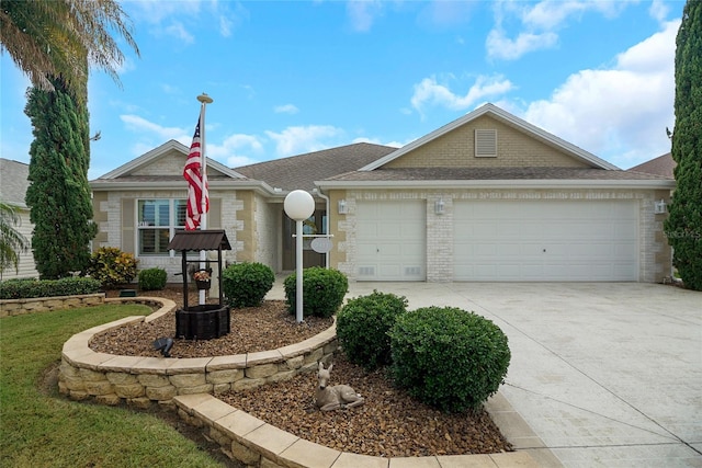 ranch-style home featuring a garage