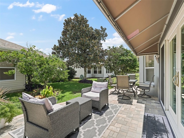 view of patio / terrace featuring an outdoor living space