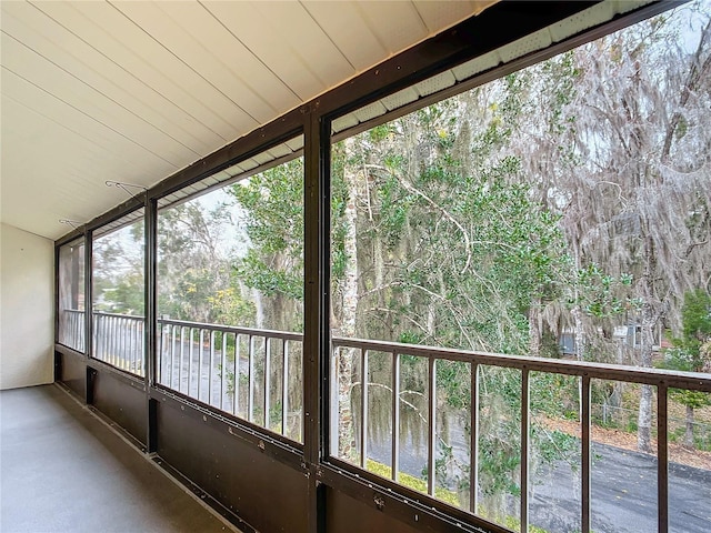 view of unfurnished sunroom