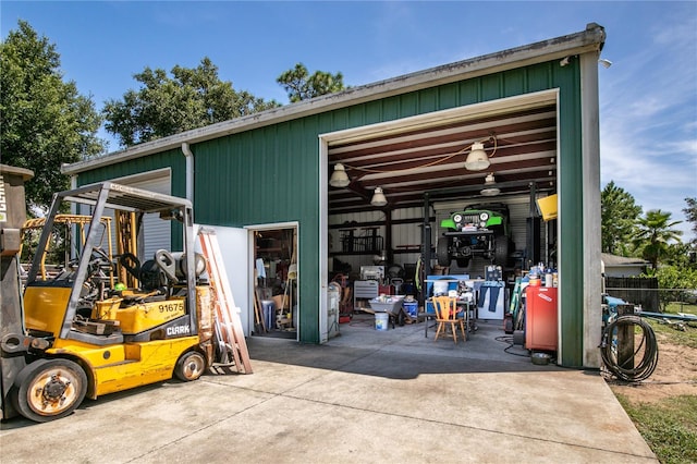 view of garage