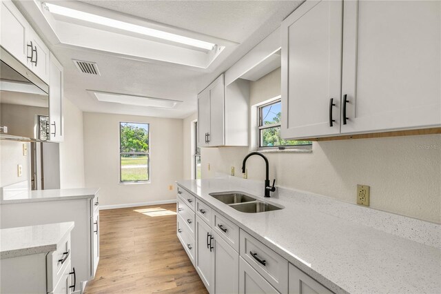 19402 E 5th St, Umatilla, FL 32784 - kitchen with a sink, light wood-type flooring, plenty of natural light, and light stone counters