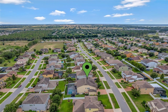 bird's eye view with a residential view