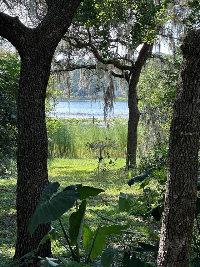 view of property's community with a water view