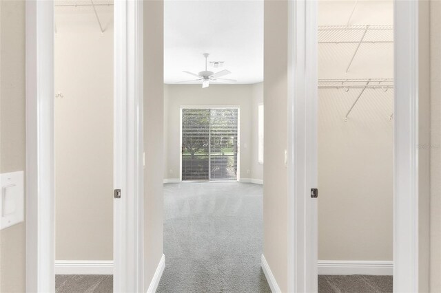 corridor with carpet flooring