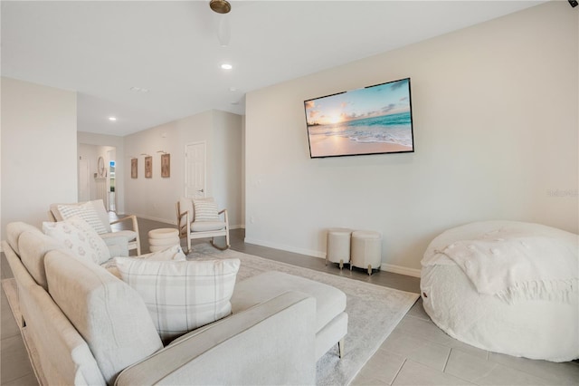 view of tiled living room