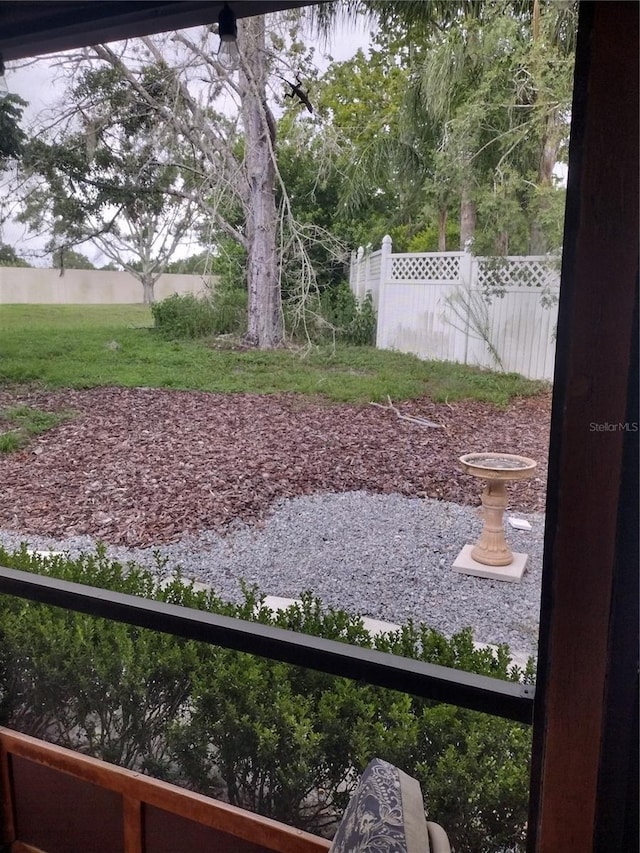 view of yard with fence