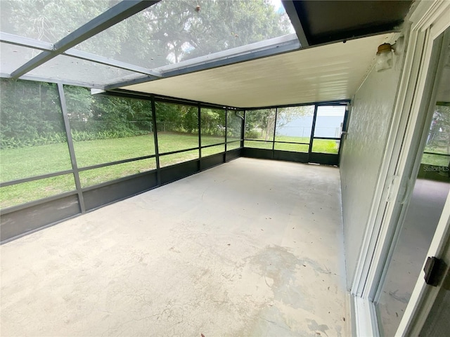 view of unfurnished sunroom