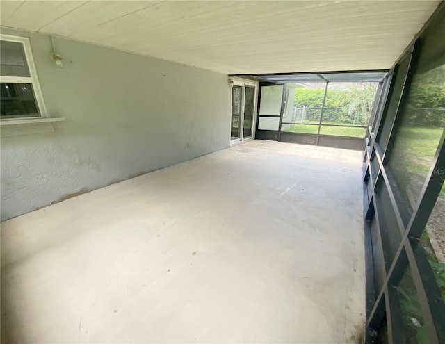 view of unfurnished sunroom