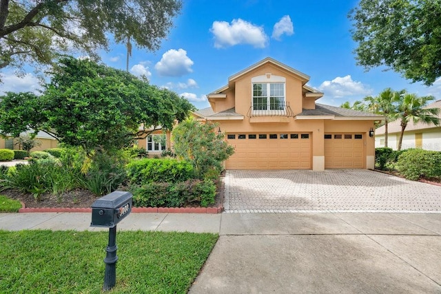 view of front facade with a garage