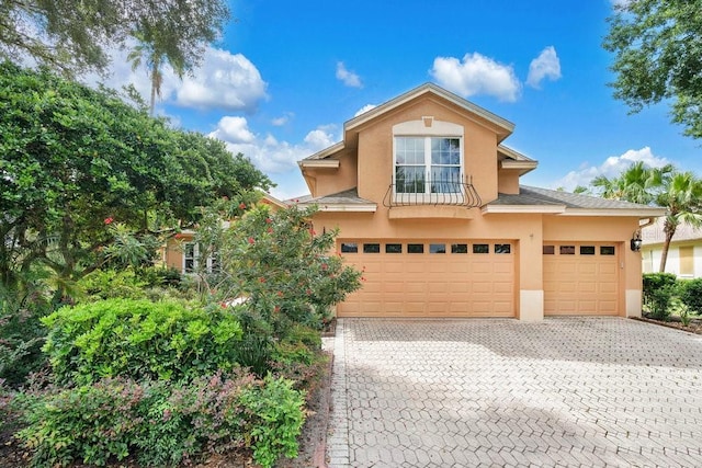 view of front of home with a garage