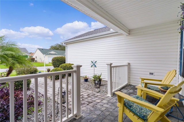 balcony with a residential view