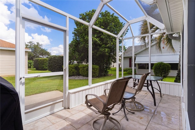 view of sunroom