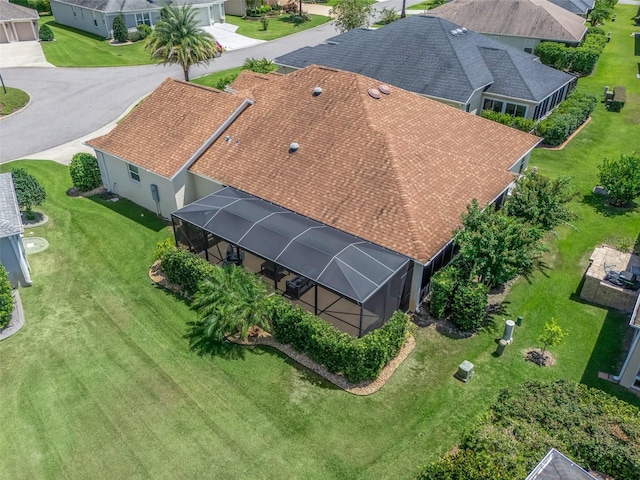 bird's eye view with a residential view