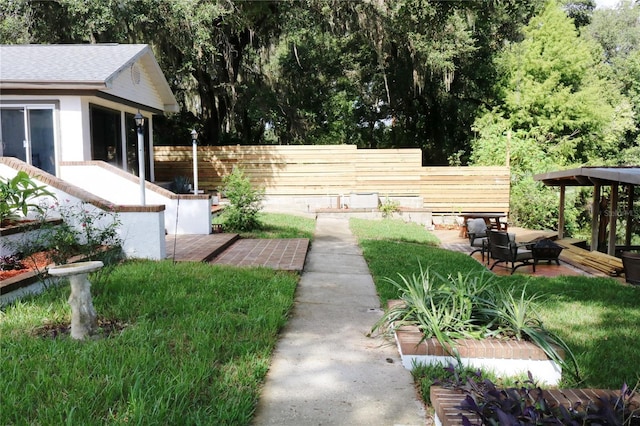 view of yard with fence