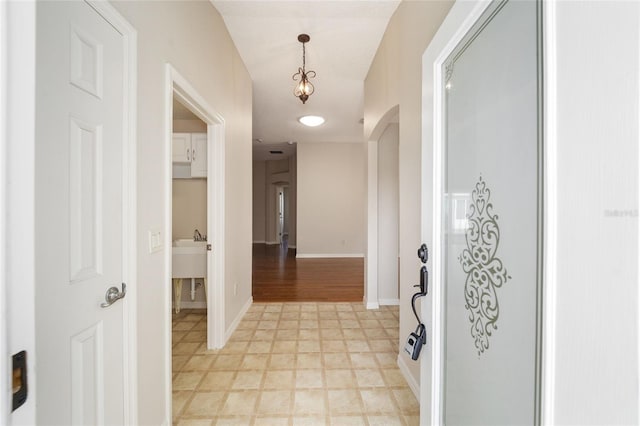 bathroom with wood-type flooring