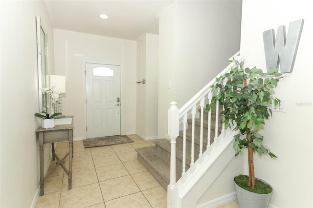 view of tiled foyer