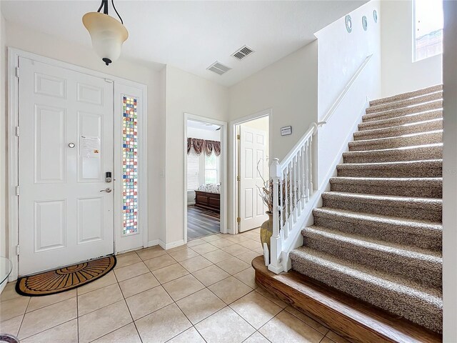 view of tiled entrance foyer