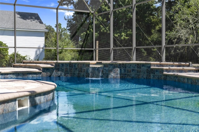 pool featuring a lanai