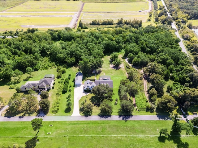 bird's eye view with a rural view