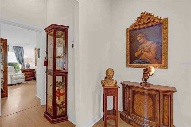 hallway featuring light hardwood / wood-style floors