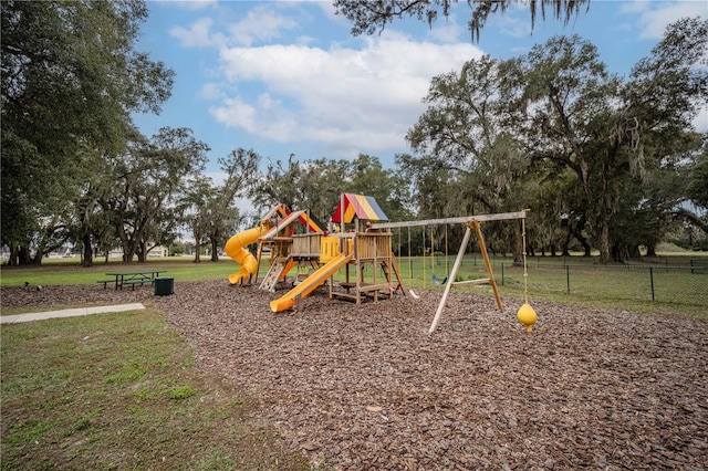 view of jungle gym