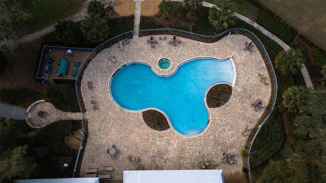 view of swimming pool featuring a patio