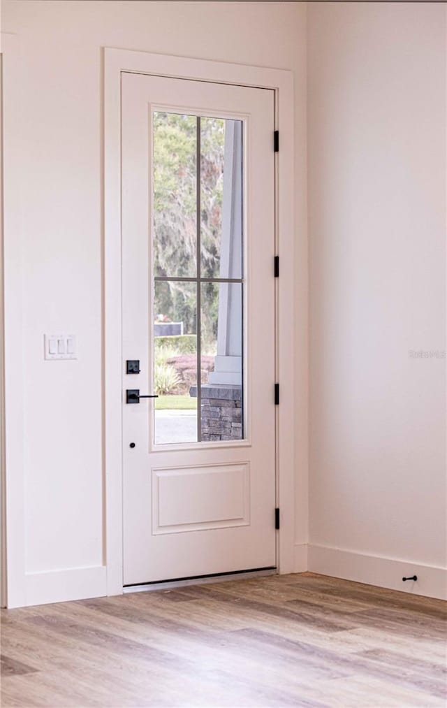 entryway featuring light wood-type flooring