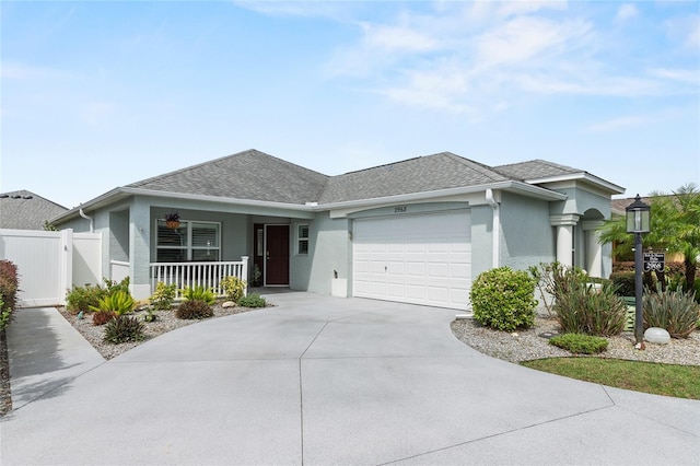 view of front facade featuring a garage