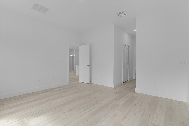 empty room featuring light hardwood / wood-style flooring