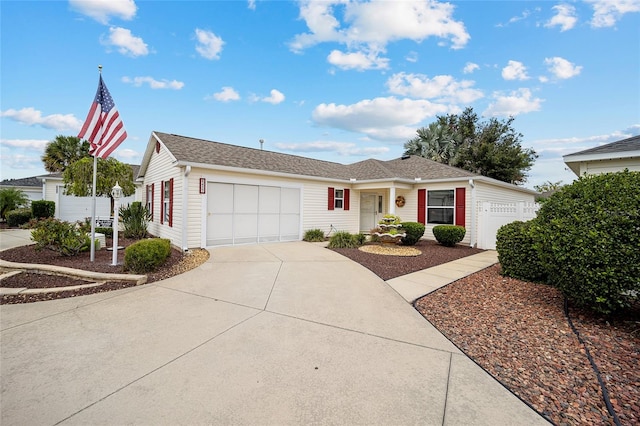 ranch-style home with a garage