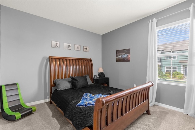 bedroom featuring carpet