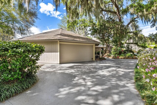 view of home's exterior with a garage