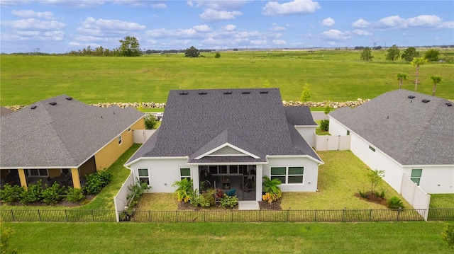 drone / aerial view with a rural view